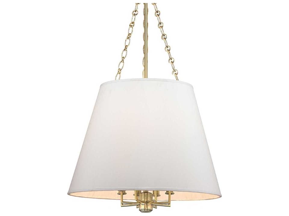 Burdett 8-Light Transitional Pendant Light in Aged Brass