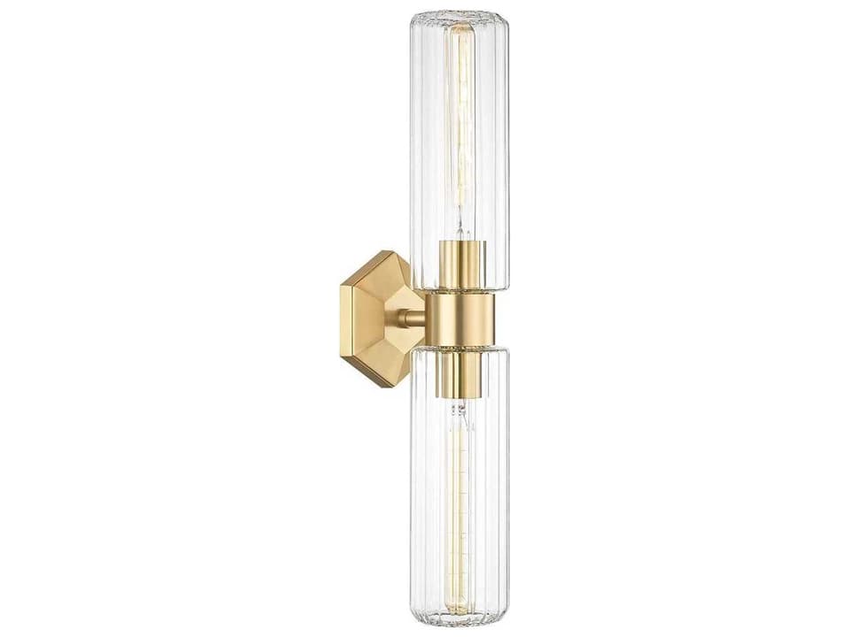 Roebling 2-Light Wall Sconce in Aged Brass