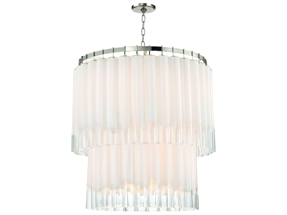 Tyrell 13-Light Polished Nickel Clear Crystal Glass Candelabra Drum Chandelier
