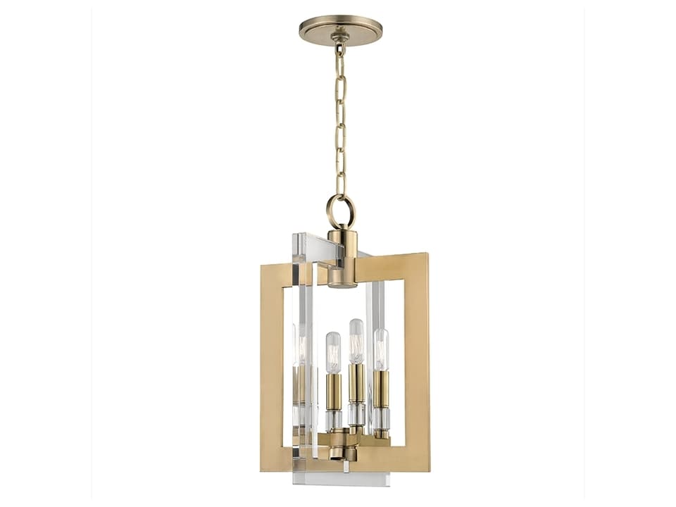 Wellington 4-Light Candelabra Chandelier in Aged Brass