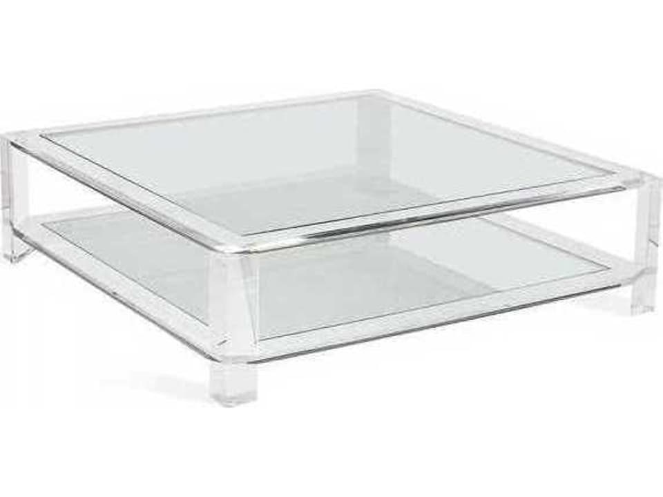 Surrey Square Coffee Table Clear Acrylic and Glass