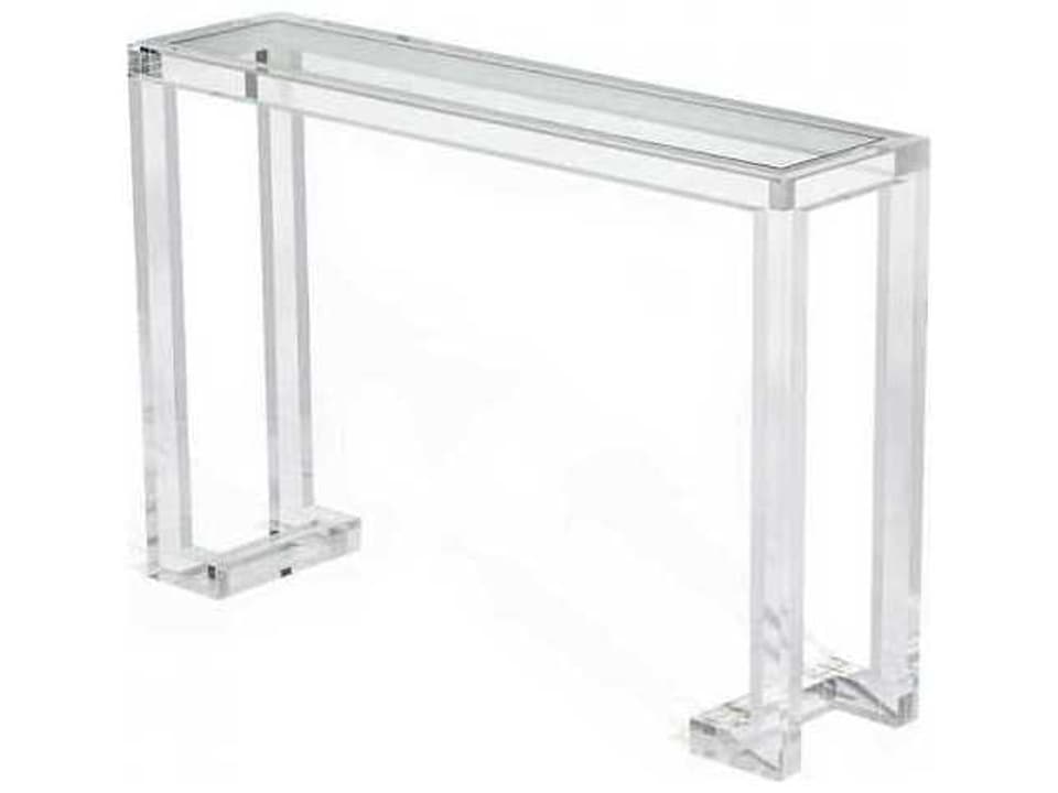 Ava Rectangular Console Table with Clear Glass and Acrylic