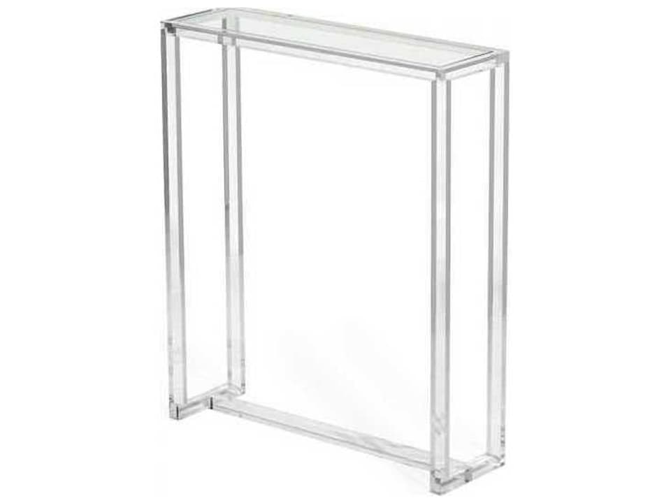 Rectangular Clear Glass Console Table