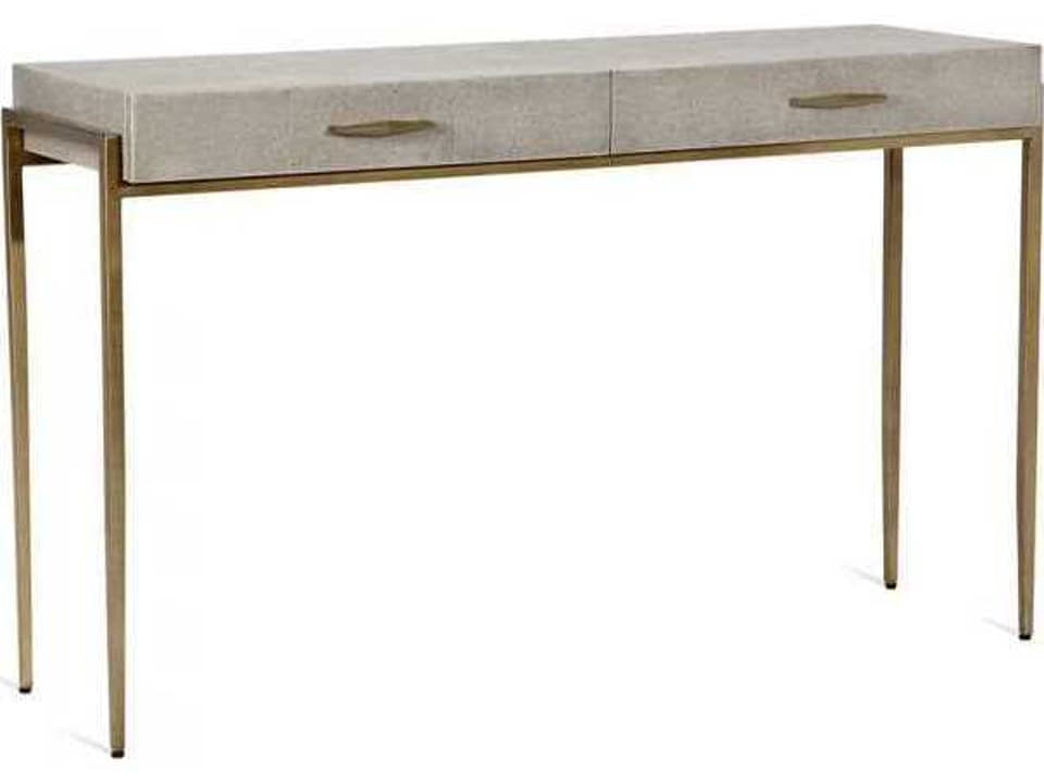 Morand Secretary Desk Faux Shagreen and Gold Leaf Iron