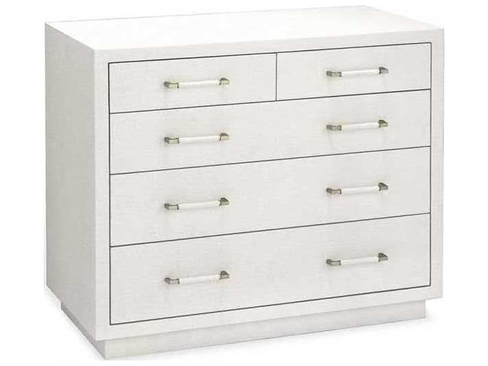 Taylor 5-Drawer Dresser in Natural White and Champagne Silver