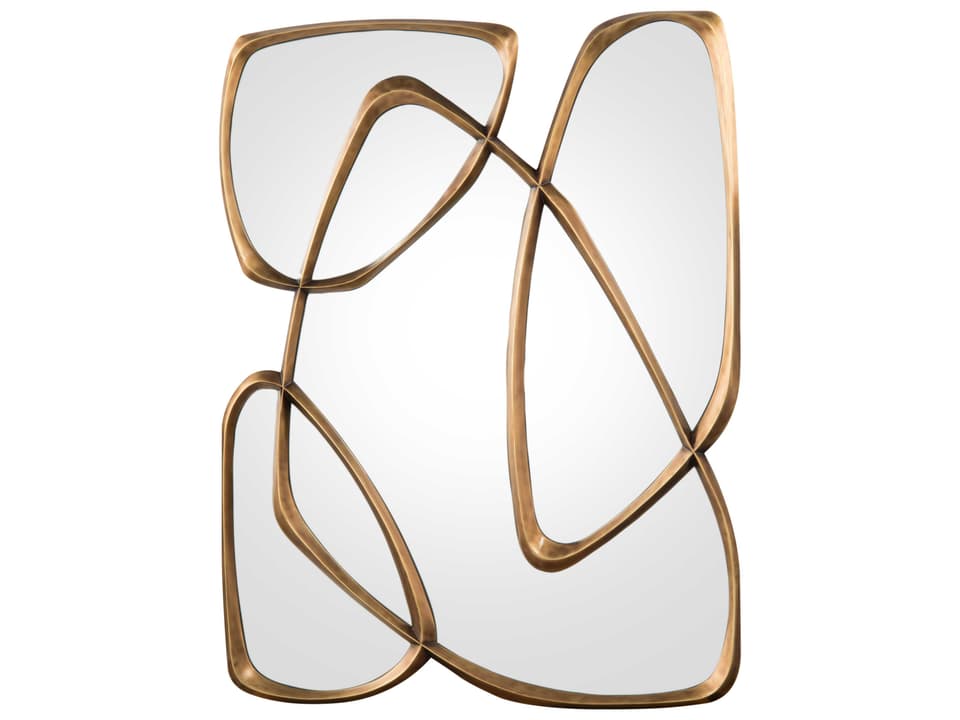 Zeta Wall Mirror in Mayan Bronze