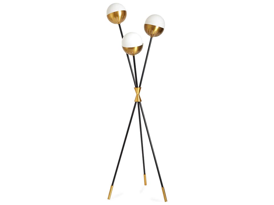 Caracas Glass Black Brass Floor Lamp