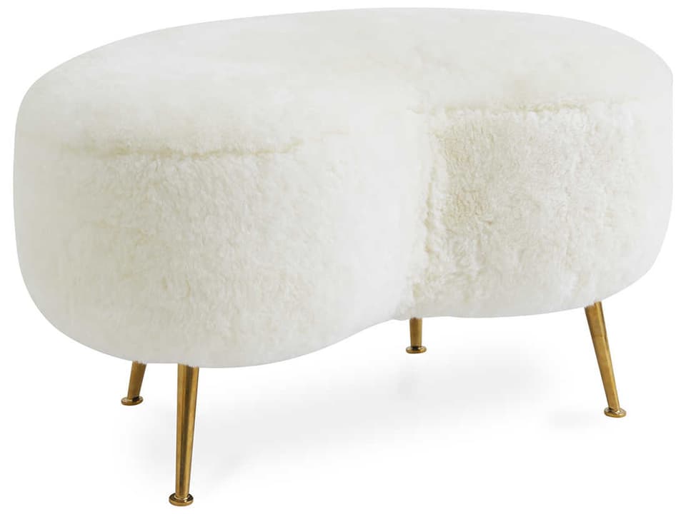 Kidney Ottoman Luxe Shearling Accent