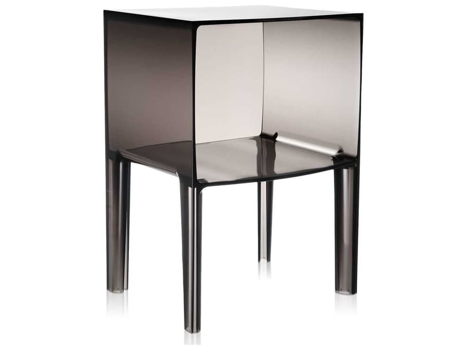 Ghost Buster Nightstand Transparent Smoke Grey PMMA End Table