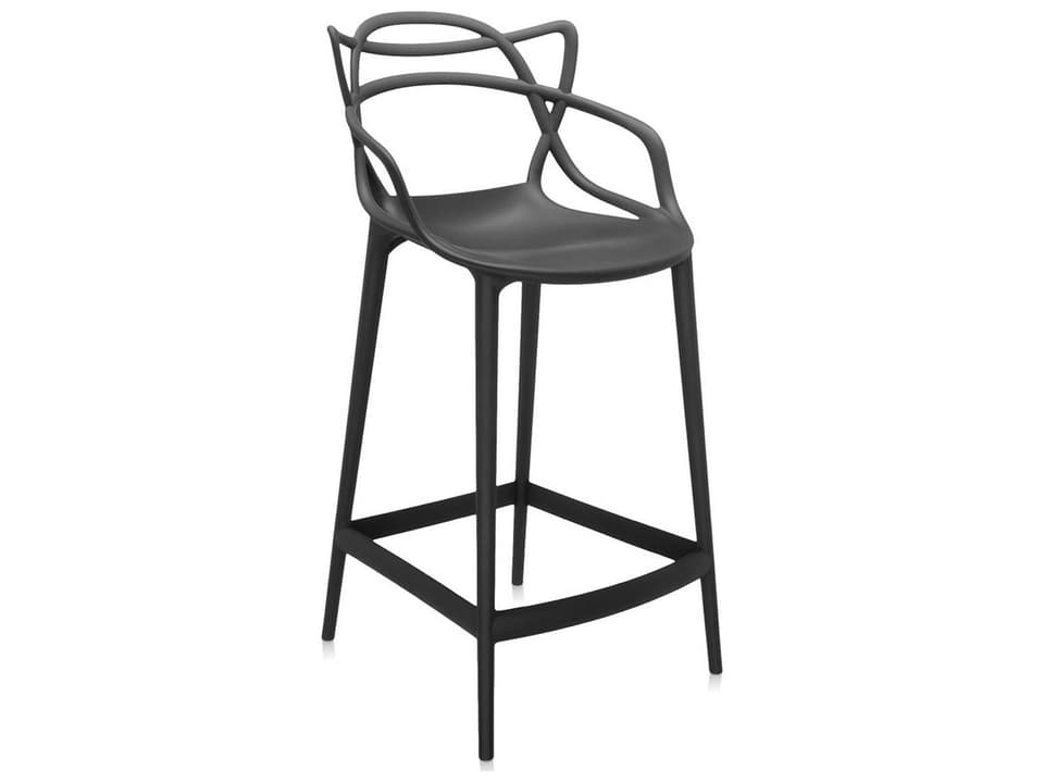 Masters Counter Stool Recycled Thermoplastic Technopolymer in Black