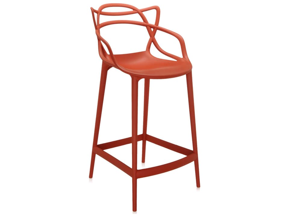 Masters Counter Stool in Recycled Rusty Orange Technopolymer