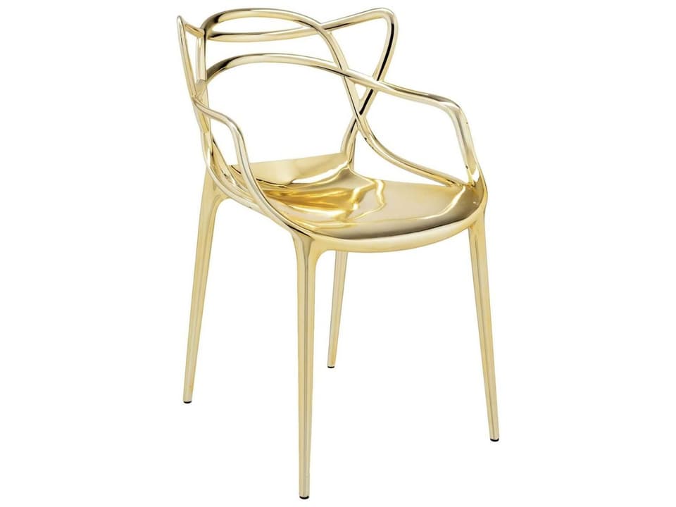 Masters Metallic Gold Dining Armchair Set of 2 by Philippe Starck
