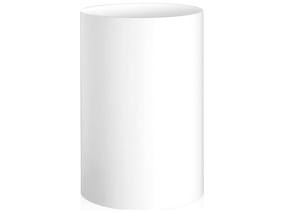 Waste Basket Round Storage Bin in Matte White Thermoplastic