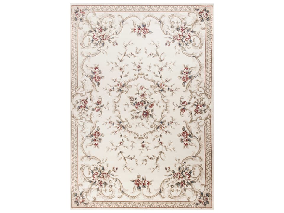 Avalon Aubusson Area Rug Ivory Polypropylene Traditional