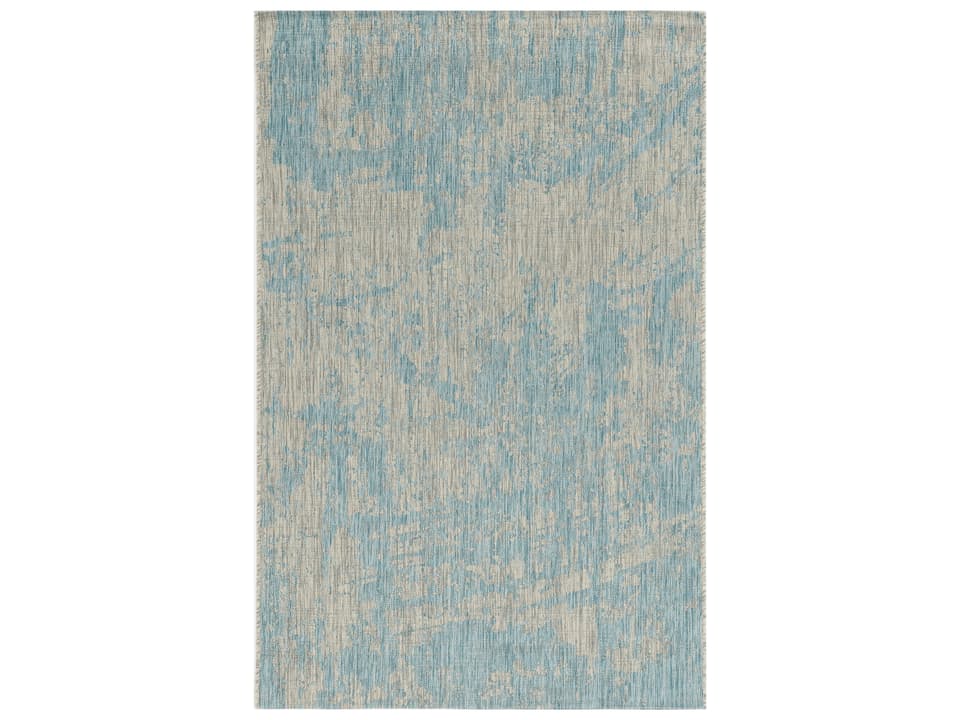 Provo 5759 Teal Strokes Indoor Outdoor Machine Woven Area Rug