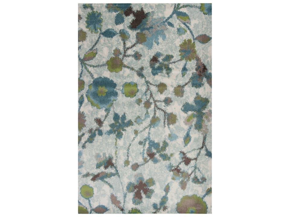 Stella 5 ft 3 in x 7 ft 7 in Teal Reflections Machine-Woven Area Rug