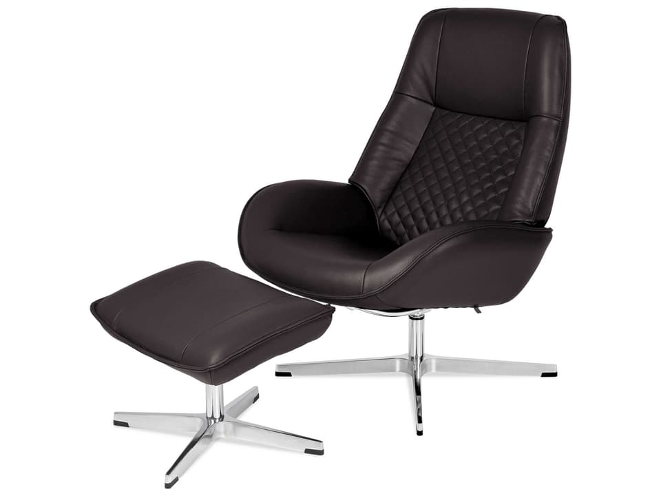 Bordeaux Balder Dark Brown Leather Recliner