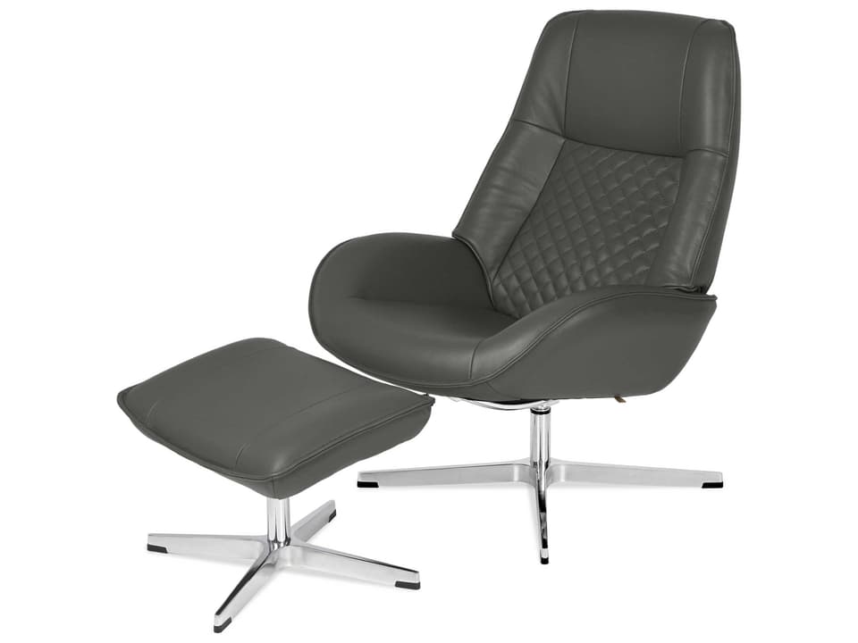 Bordeaux Balder Grey Leather Recliner