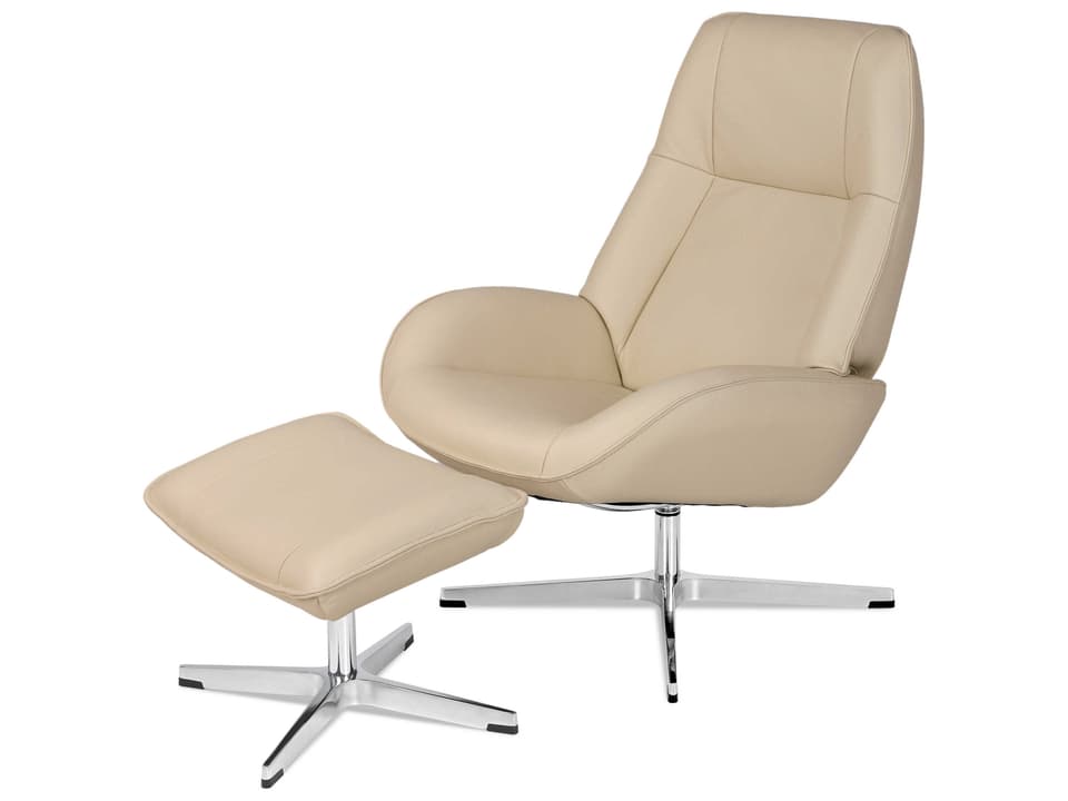 Roma Balder Cream Leather Recliner
