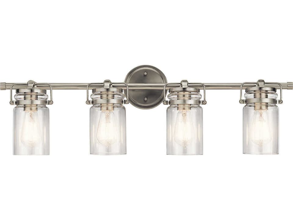 Brinley 4-Light Bath Vanity Light in Brushed Nickel
