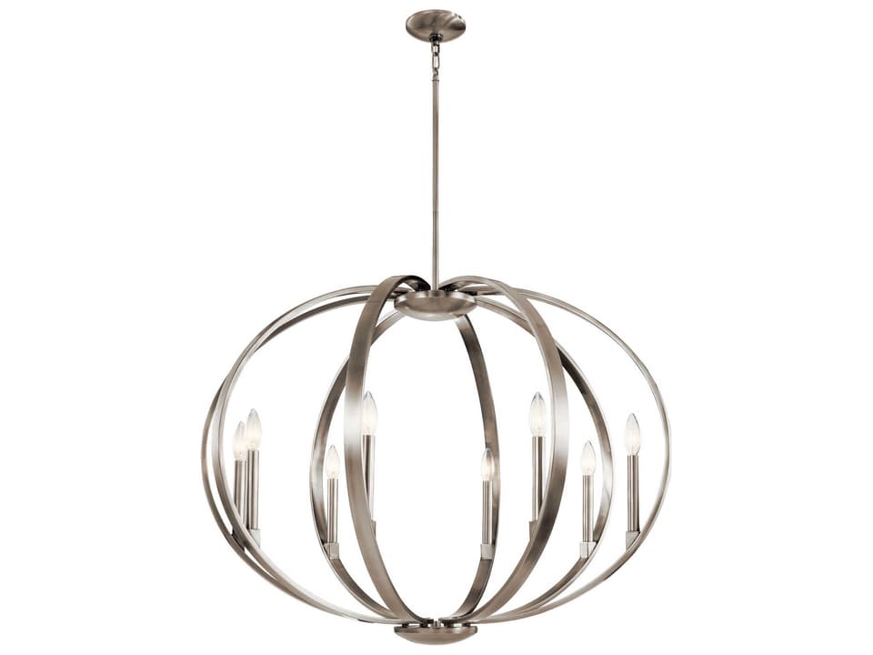 Elata 8-Light Classic Pewter Candelabra Chandelier
