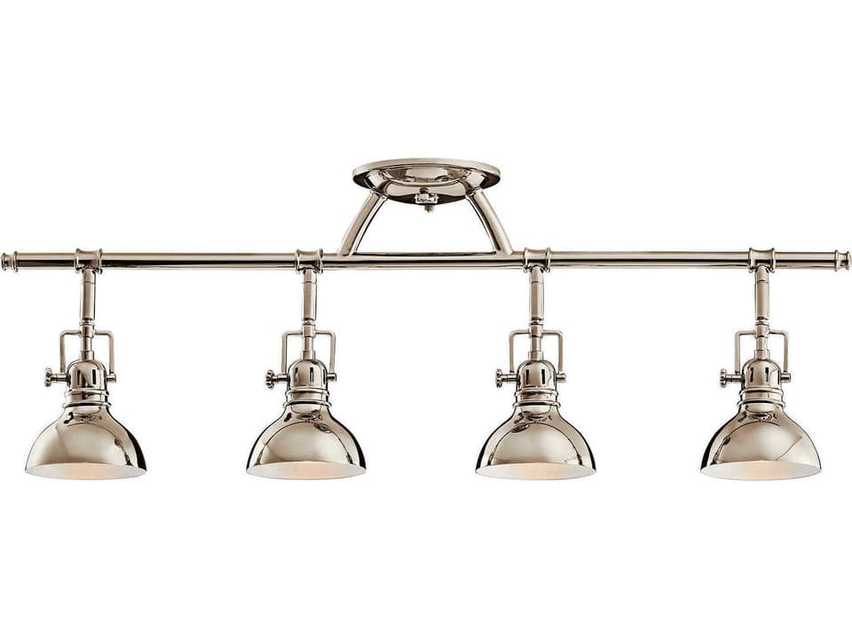 Hatteras Bay 4-Light Polished Nickel Round Track & Rail Light