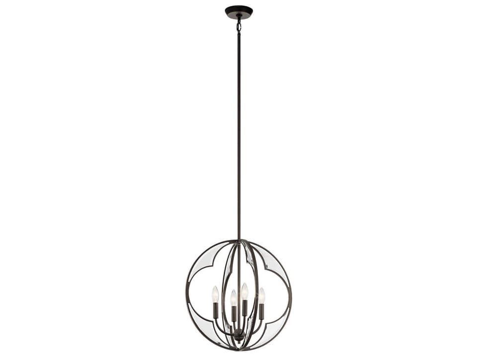 Montavello 4-Light Olde Bronze Chandelier with Clear Beveled Glass