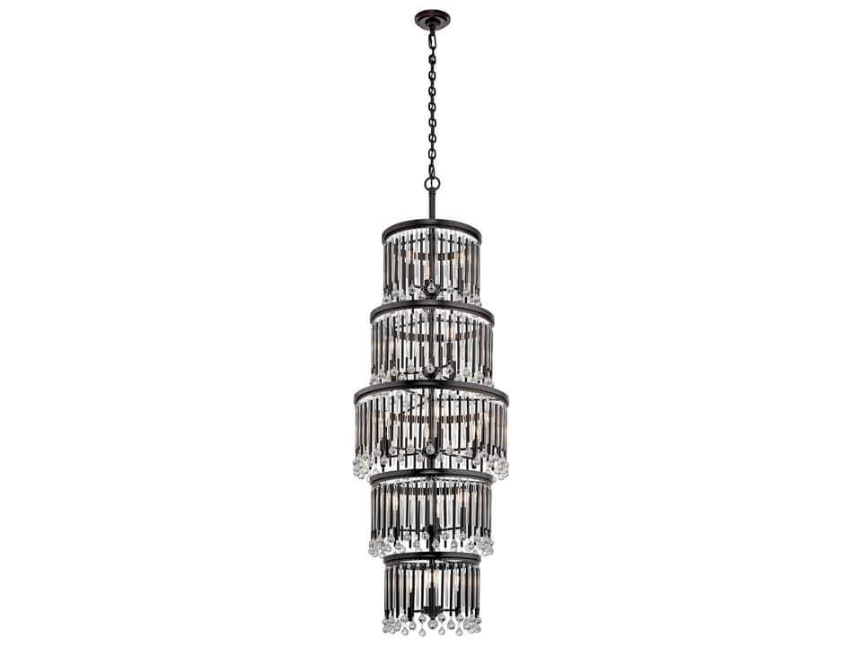 18-Light Piper Chandelier with Clear Glass and Espresso Finish
