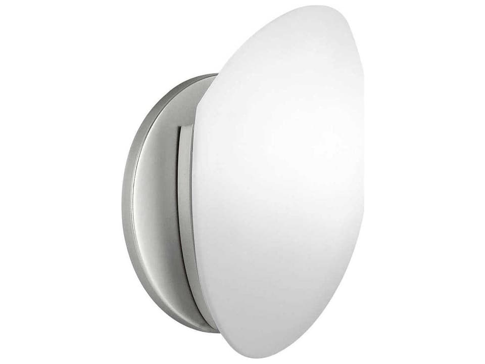 Swiss Passport 1-Light Wall Sconce in Brushed Nickel with Satin Etched Glass