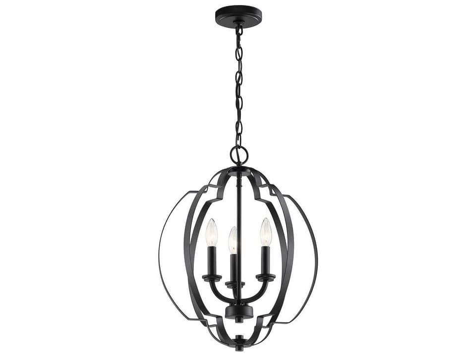 Voleta 3-Light Black Geometric Pendant Light