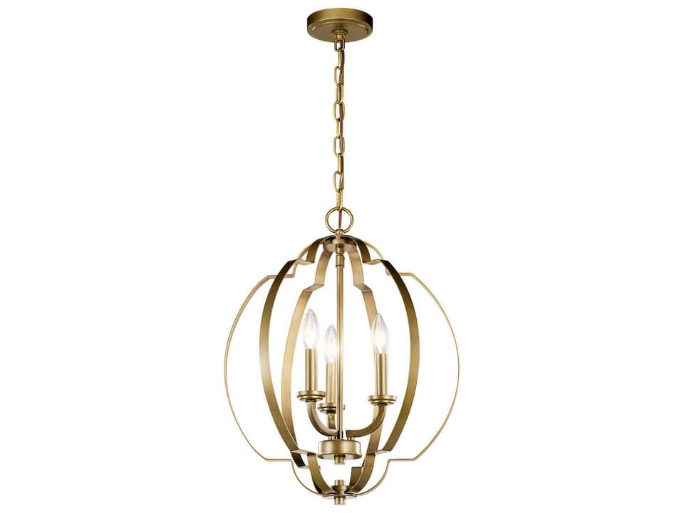 Voleta Geometric Pendant Light in Natural Brass