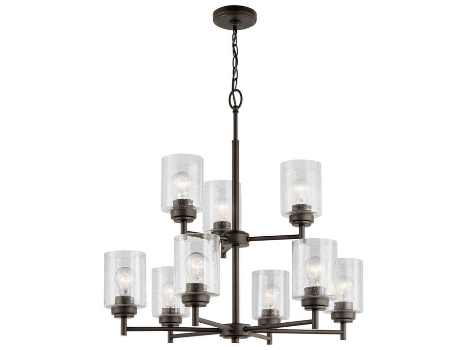 Winslow 9-Light Olde Bronze Chandelier with Clear Seeded Glass