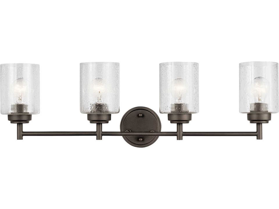 Winslow 4-Light Olde Bronze Vanity Light with Clear Seeded Glass