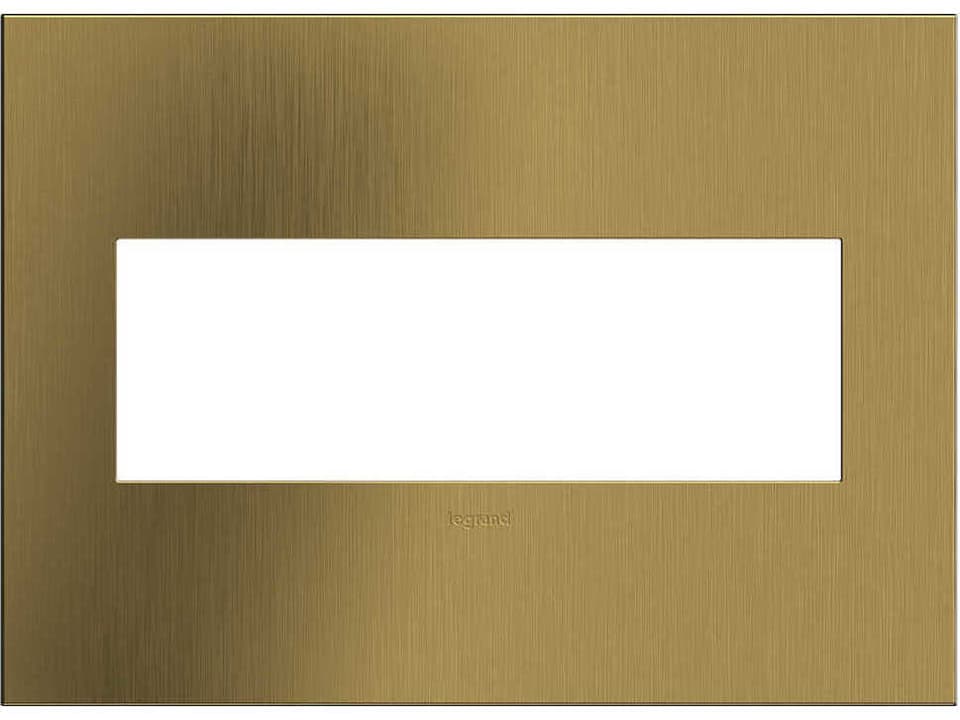 adorne 3-Gang Screwless Wall Plate in Brushed Satin Brass