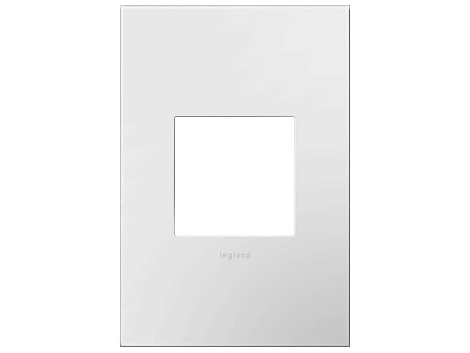 adorne 1-Gang Screwless Wall Plate with Microban in Gloss White