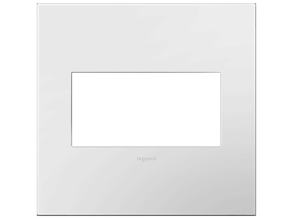 Adorne 2-Gang Screwless Wall Plate in Gloss White-on-White