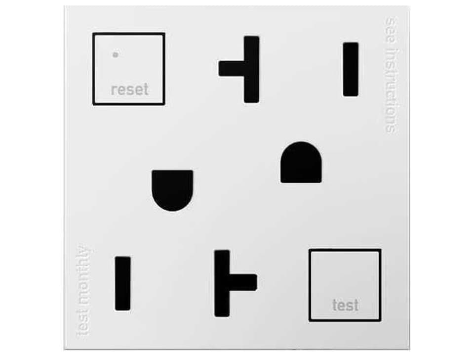 Adorne 20A Tamper-Resistant GFCI Duplex Outlet in White
