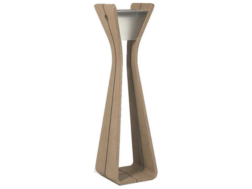 Tecka Osmoz 500 Lumen Solar Powered Teak Outdoor Floor Lamp