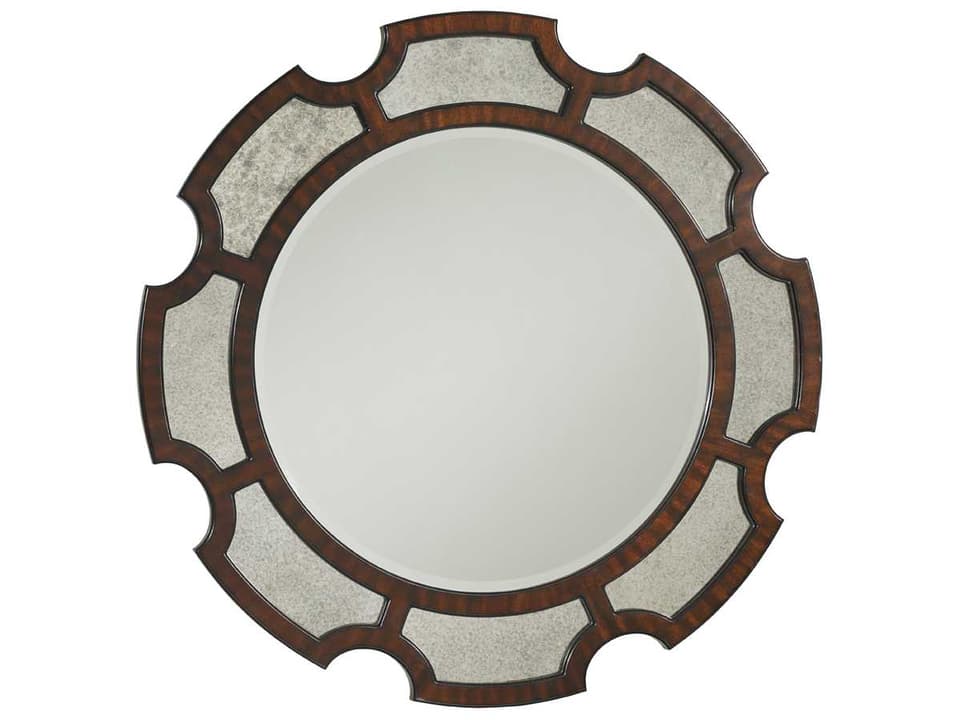 Kensington Place Del Mar Round Wall Mirror in Oxford Brown