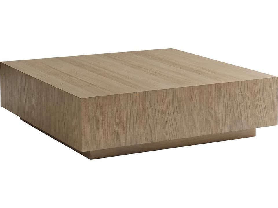 Shadow Play Tatum Square Wood Coffee Table in Taupe Gray