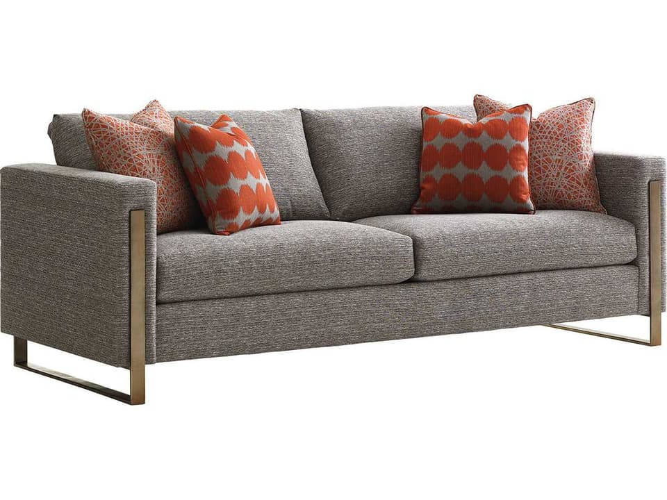 Shadow Play Nob Hill Upholstered Sofa with Burnished Silver Leaf Frame
