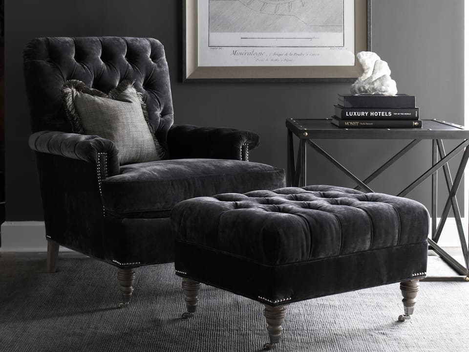 Upholstery Chair and Ottoman Set