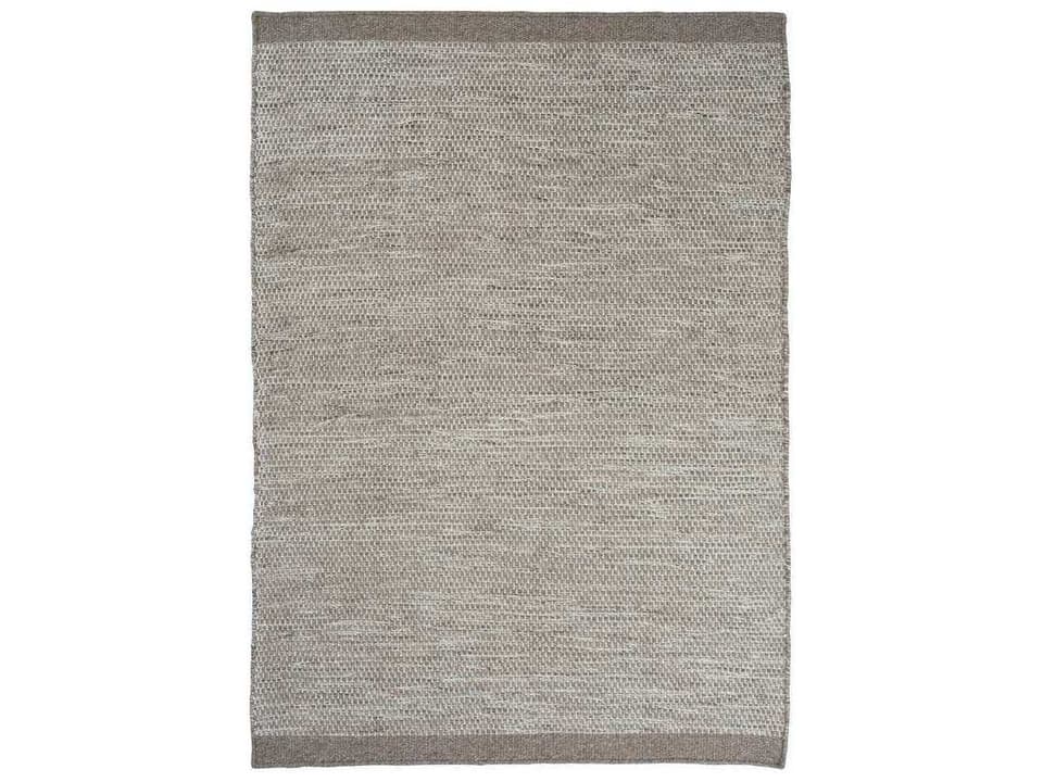 Asko Hand-Woven Wool and Cotton Area Rug in Light Grey