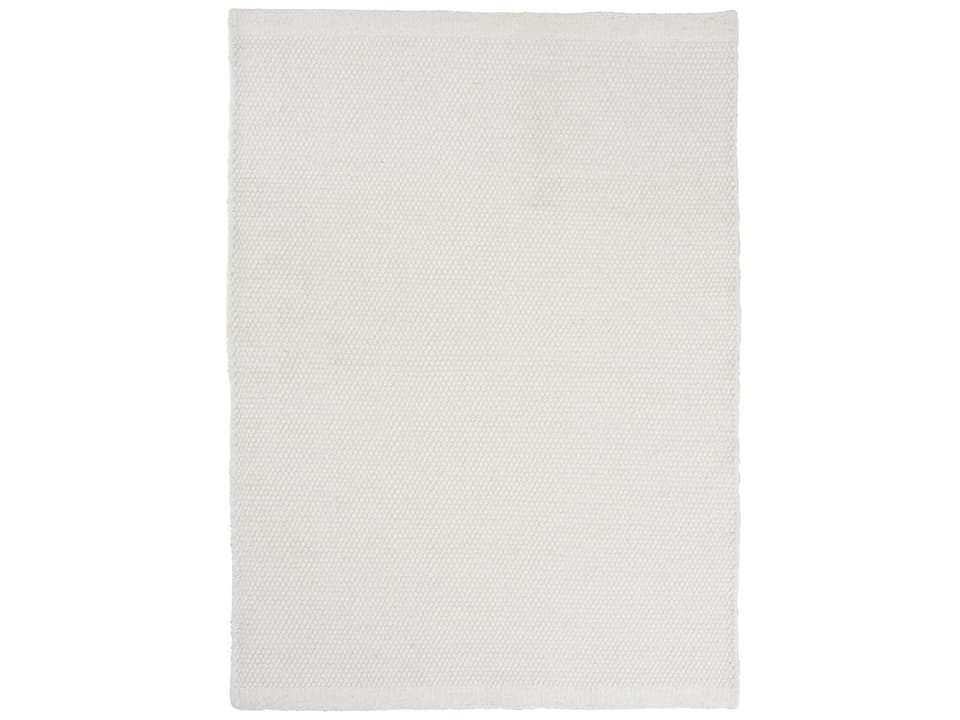 Asko Hand-Woven Wool and Cotton Area Rug in White