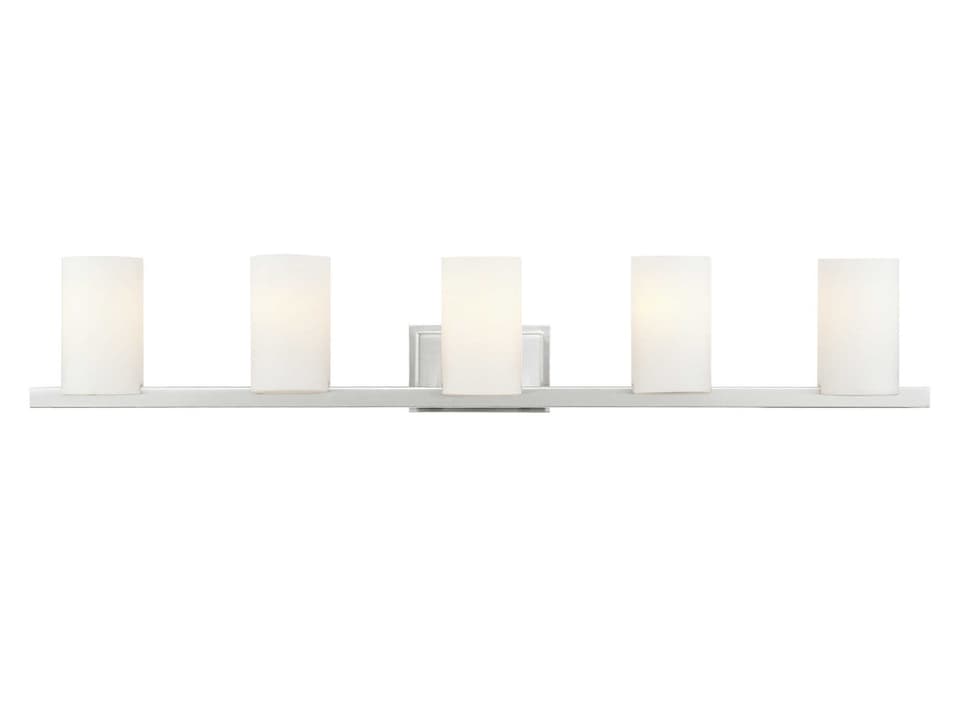 Astoria 5-Light Brushed Nickel Glass Vanity Light