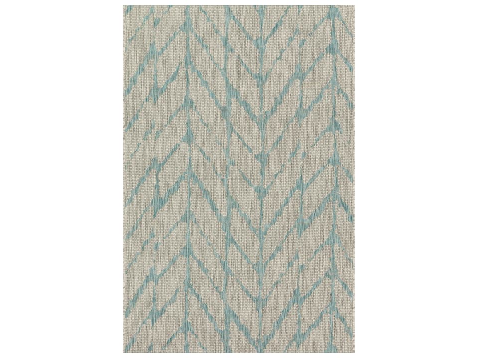 Isle Mist Aqua Indoor Outdoor Power Loomed Area Rug