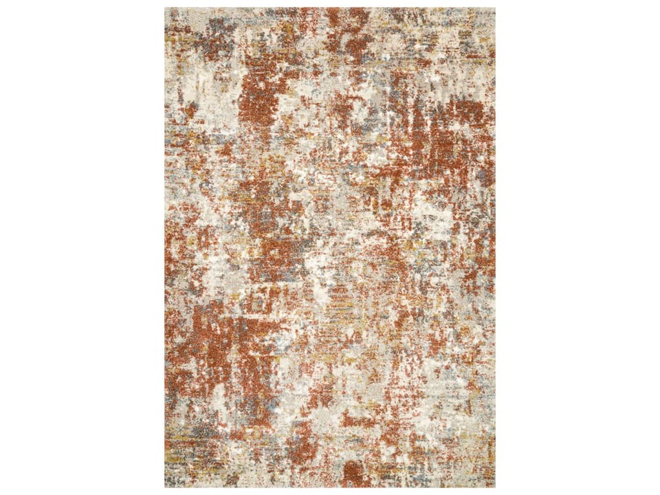 Landscape Abstract Rectangle Area Rug in Rust