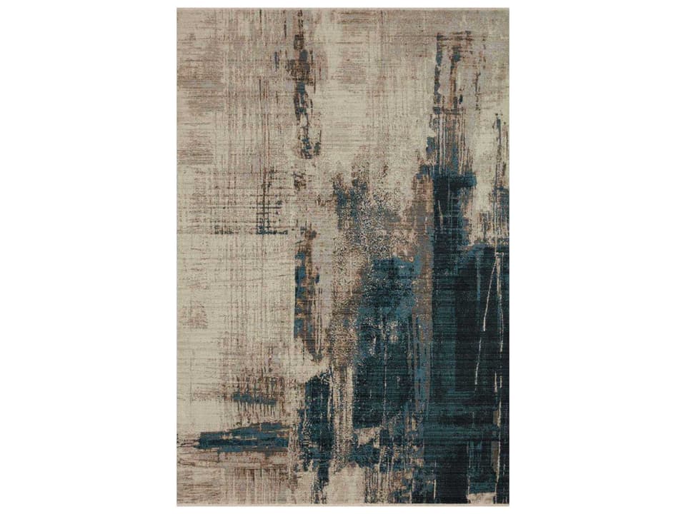 Leigh Abstract Area Rug in Slate Denim