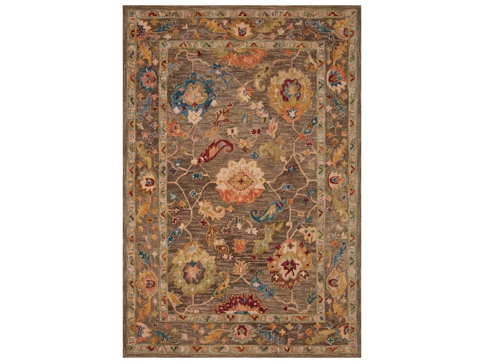 Padma PMA-01 Hand-Hooked Wool Area Rug in Charcoal Multi