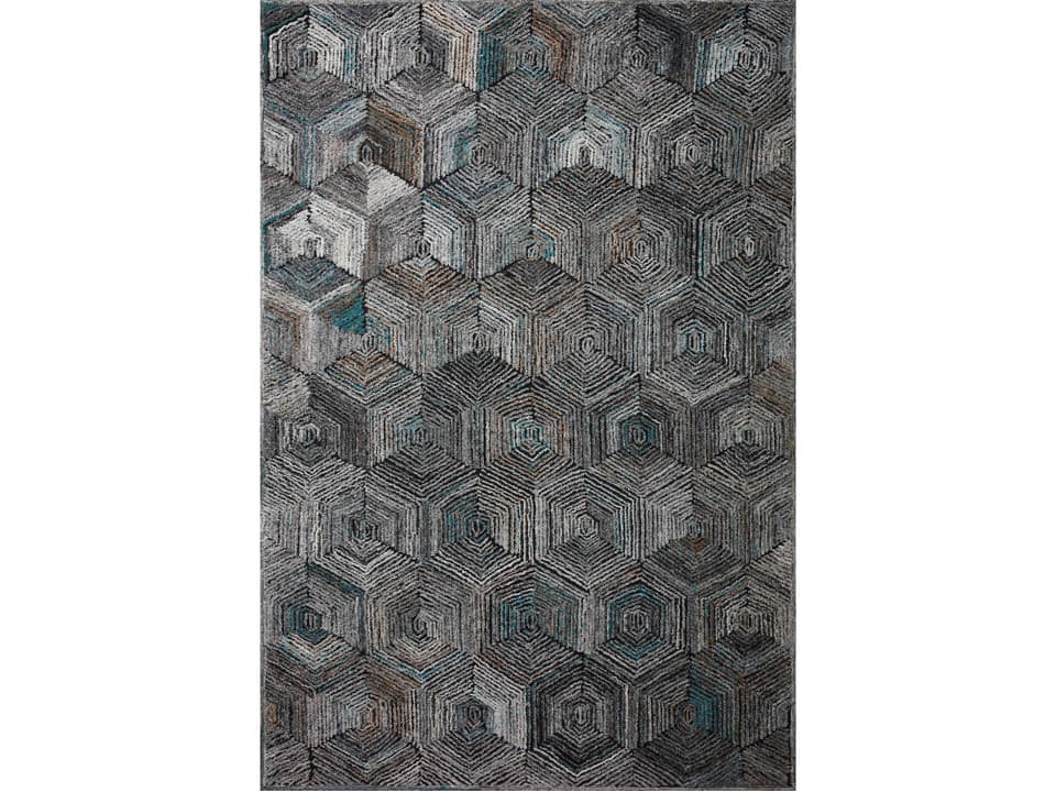 Prescott PRE-02 Hand Hooked Area Rug in Metal